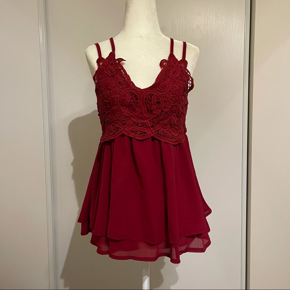Wine red tank top